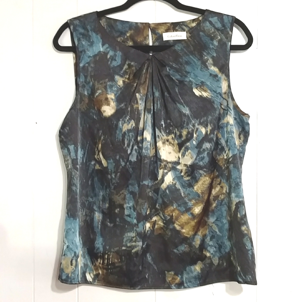 Calvin Klein Marbled Sleeveless Blouse